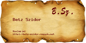 Betz Szidor névjegykártya